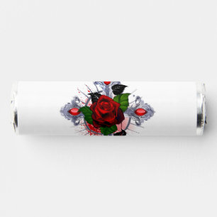 Silver Cross with a Red Rose Breath Savers® Mints