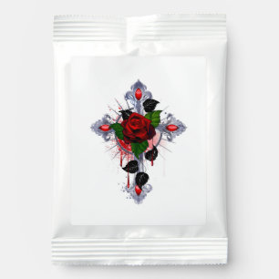 Silver Cross with a Red Rose Margarita Drink Mix