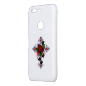 Silver Cross with a Red Rose Uncommon Google Pixel Case (Back/Left)