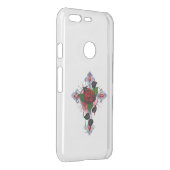 Silver Cross with a Red Rose Uncommon Google Pixel Case (Back/Right)