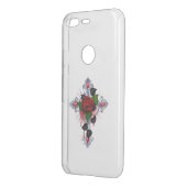 Silver Cross with a Red Rose Uncommon Google Pixel Case (Back/Left)