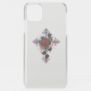 Silver Cross with a Red Rose iPhone 11 Pro Max Case