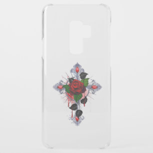 Silver Cross with a Red Rose Uncommon Samsung Galaxy S9 Plus Case