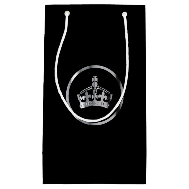 Silver Crown Emblem Small Gift Bag (Front)