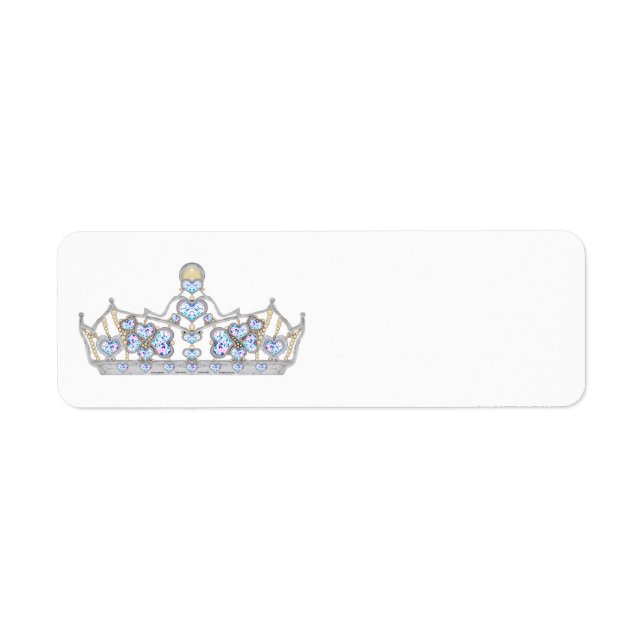 silver crown of heart diamonds bright fashion label (Front)