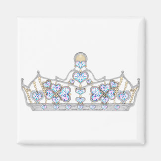 silver crown of heart diamonds bright fashion magnet