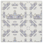Silver crown of heart diamonds fabric