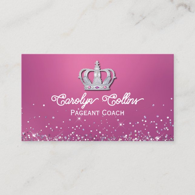 Silver Crown Pageant Coach Business Card (Front)