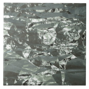 Silver Crumpled Foil Ceramic Tile