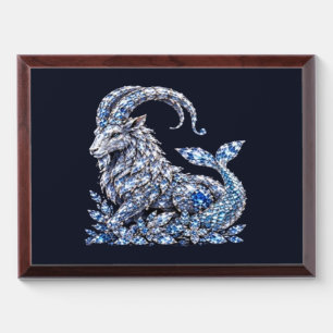 Silver Crystal Capricorn Luxury Zodiac Award Plaque