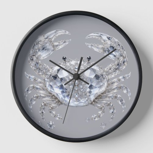 Silver Crystal Crab | Sparkling Ocean Luxury Clock
