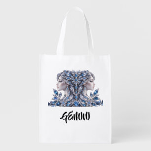 Silver Crystal Gemini   Luxury Collection  Grocery Bag