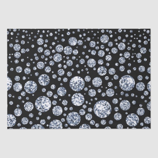 Silver Crystal Metallic Black Tissue Paper (Front)