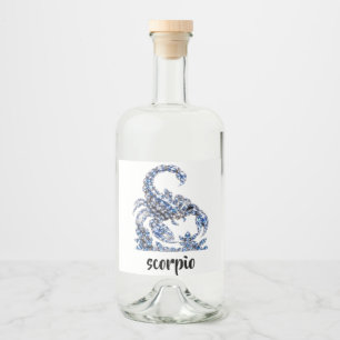 Silver Crystal Scorpio   Luxury Collection ✨ Liquor Bottle Label