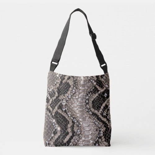 Silver Crystal Snake Skin Luxury Crossbody Bag