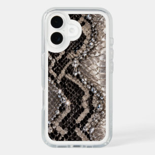 Silver Crystal Snake Skin Luxury iPhone 16 Case