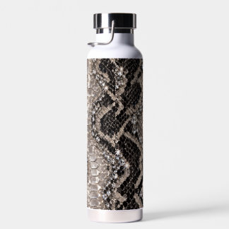 Silver Crystal Snake Skin Luxury Water Bottle
