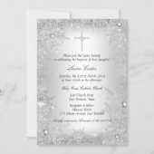 Silver Crystal Snowflake Baptism/Christening Invitation (Front)