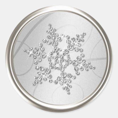 Silver Crystal Snowflake Envelope Seal