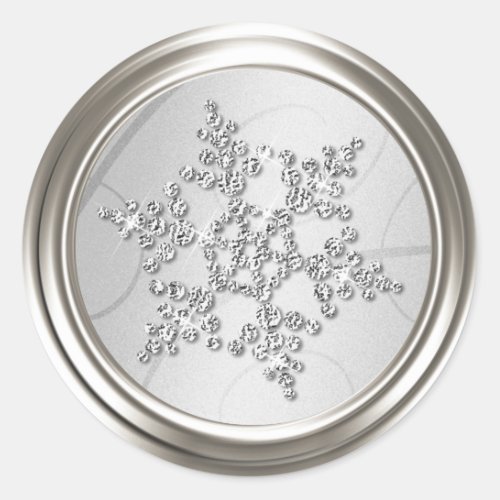 Silver Crystal Snowflake Envelope Seal