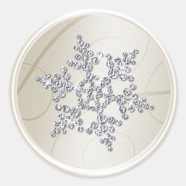 Silver Crystal Snowflake Envelope Seal (Front)