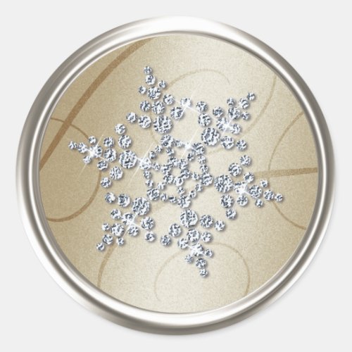 Silver Crystal Snowflake Envelope Seal