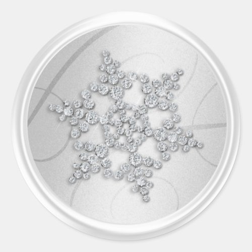 Silver Crystal Snowflake Envelope Seal