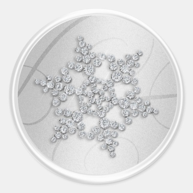 Silver Crystal Snowflake Envelope Seal (Front)