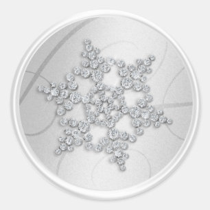Silver Crystal Snowflake Envelope Seal