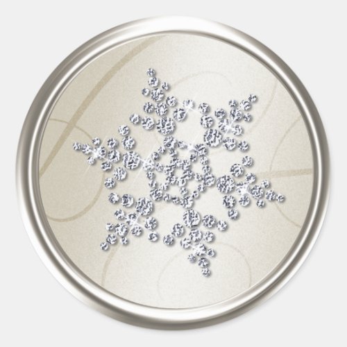 Silver Crystal Snowflake Envelope Seal