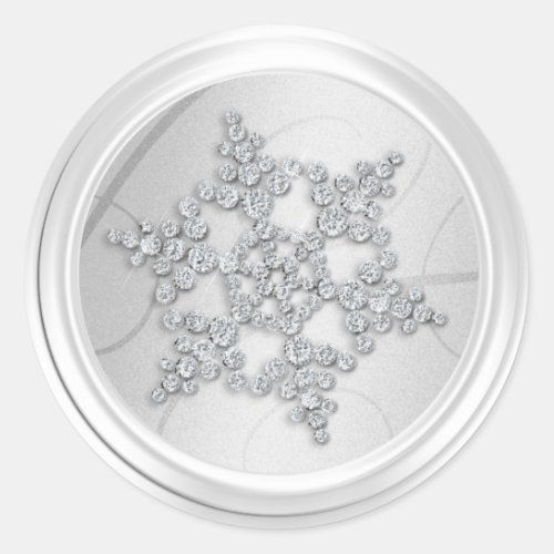 Silver Crystal Snowflake Envelope Seal