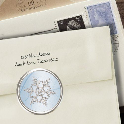 Silver Crystal Snowflake Envelope Seal