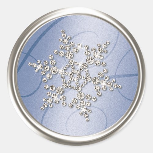 Silver Crystal Snowflake Envelope Seal