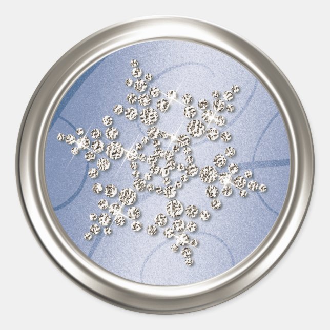 Silver Crystal Snowflake Envelope Seal (Front)