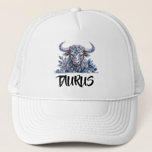 Silver Crystal Taurus Zodiac Trucker Hat
