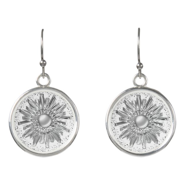 silver crystals earrings (Front)