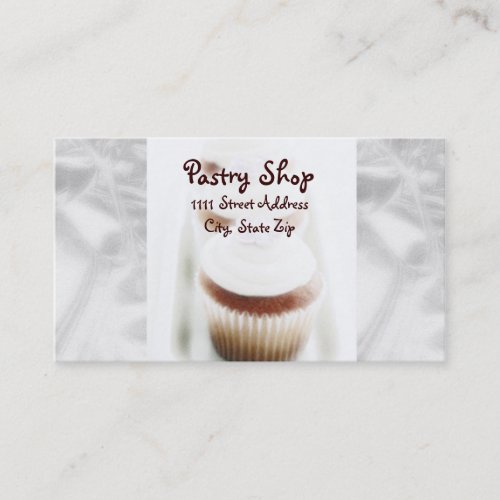 Silver Cupcake Swirl Business Cards