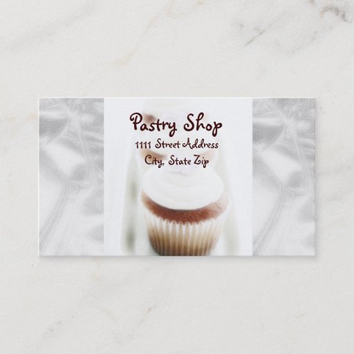 Customizable Silver Cupcake Swirl Business Cards