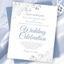 Silver Curls Blue & White BUDGET Wedding Invite