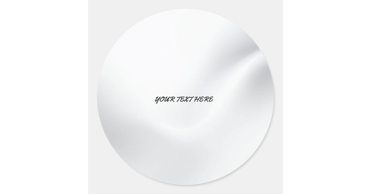 Textboxt Sticker Silver Silver custom add your text classic round sticker | Zazzle