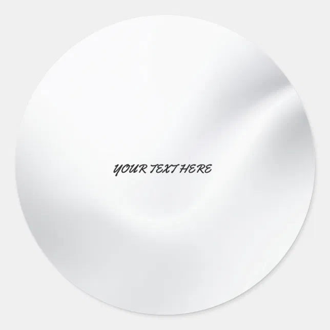 Textboxt Sticker Silver Silver custom add your text classic round sticker | Zazzle
