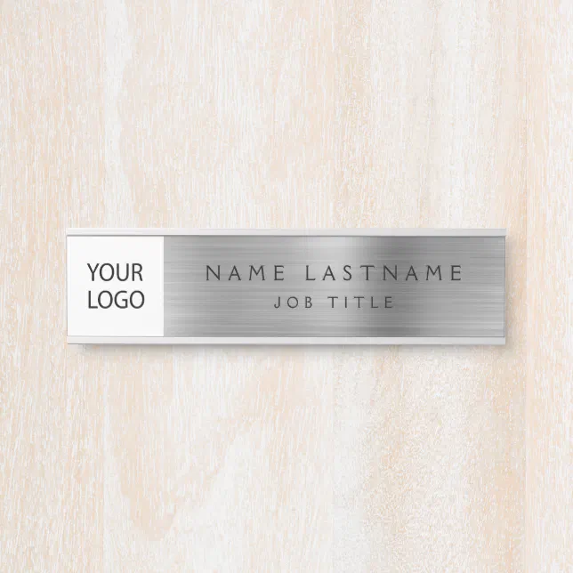 Silver Custom Logo Executive Business Professional Door Sign | Zazzle