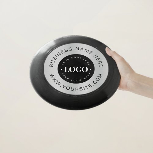 Silver Custom Logo Text Company Business Branded   Wham_O Frisbee