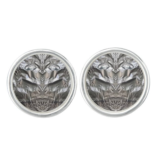 Silver Cyborg - by ID AD Art Gabi Zapf Cufflinks (Front)