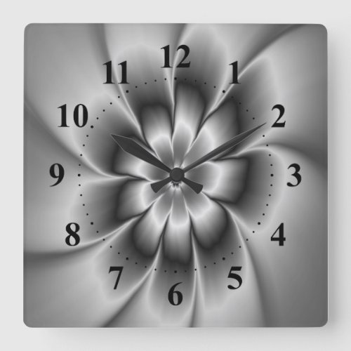 Silver Daisy Wall Clock