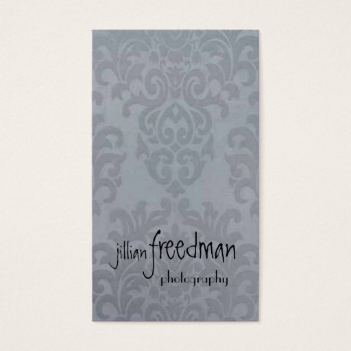 Customizable Silver Damask Business Card Templates