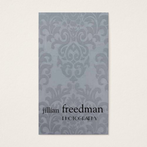 Silver Damask Business Card Template