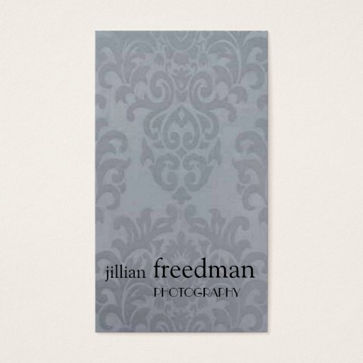 Customizable Silver Damask Business Card Template