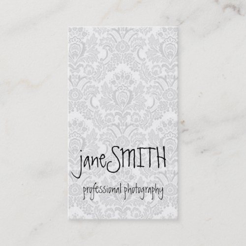 Silver Damask Business Card Templates