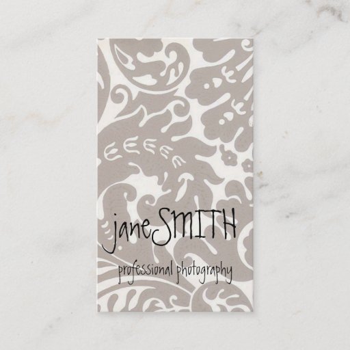 Customizable Silver Damask Business Card Templates